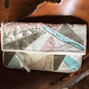 {Aldo}Pastel Sequin & Beaded Clutch.